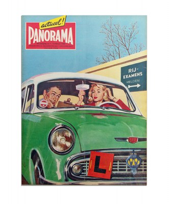 Panorama,magazine,vintage,magazine,auto rijden,geslaagd,rijles